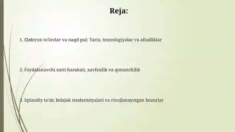Elektron to'lovlar va naqd pul ulushi 2