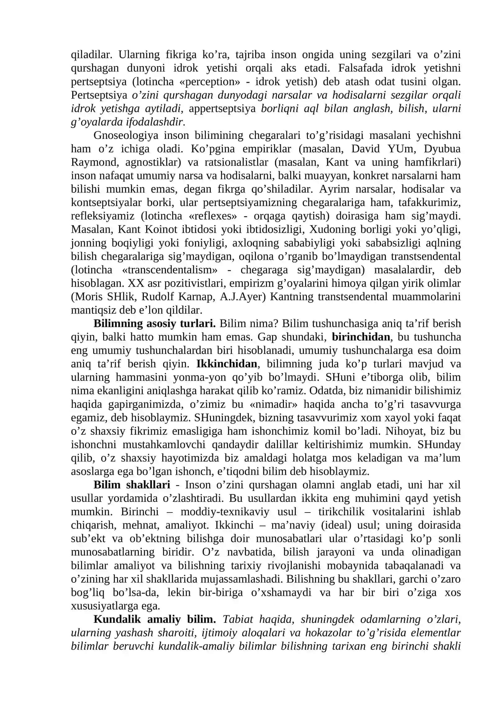 Bilish falsafasi 2