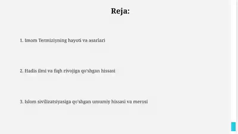 Iso at - termiziyning islom sivilizatsiyasiga qoʻshgan hissasi 2