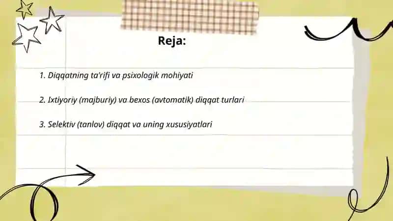 Diqqat turlari va uning xususiyatlari 2