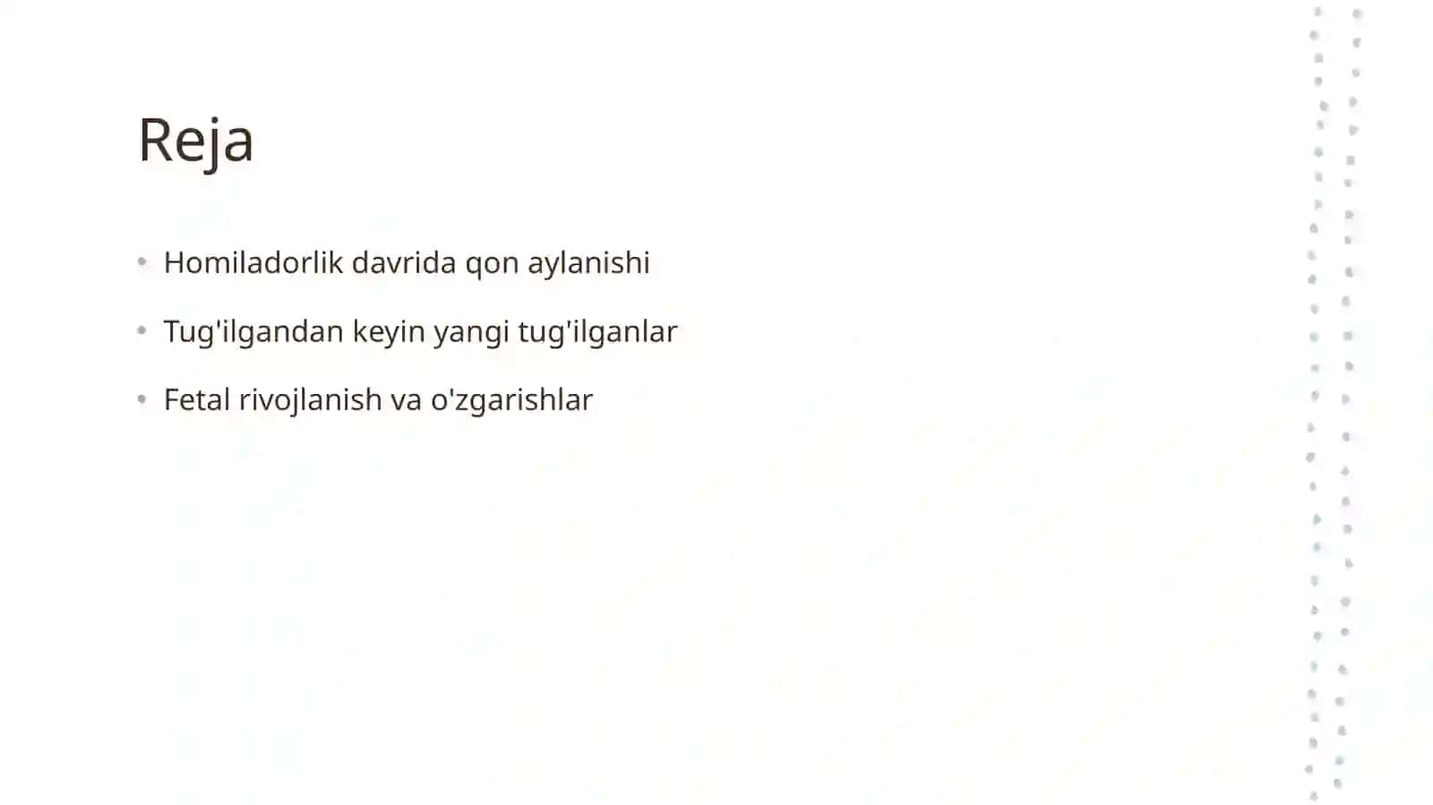 Fetal rivojlanish va o'zgarishlar 2