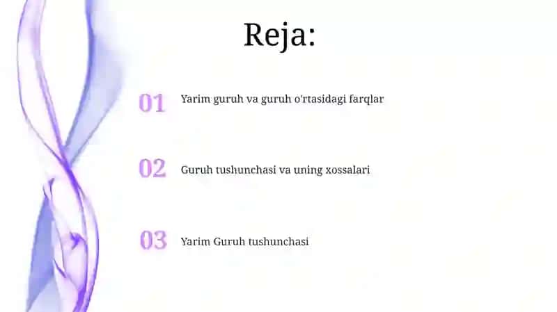 Yarim Guruh tushunchasi 2