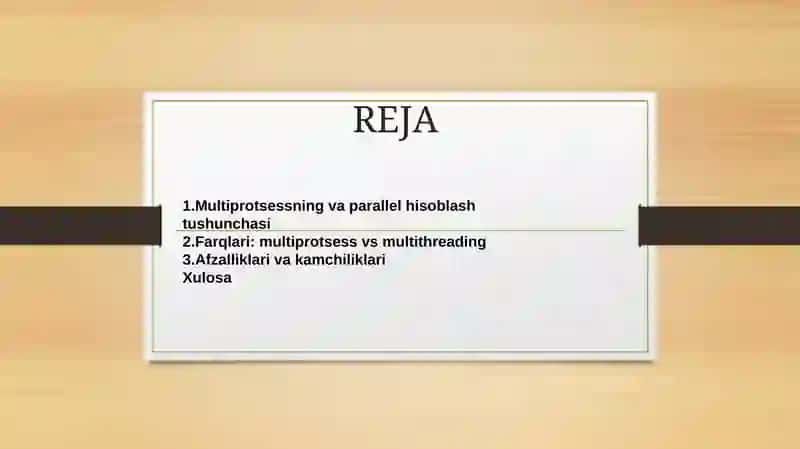 Multiprotsessning va parallel hisoblash 2