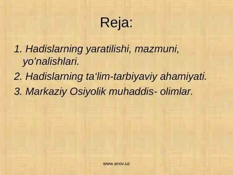 MARKAZIY OSIYODA HADIS ILMINING RIVOJLANISHI, BUYUK MUHADDISLAR 2
