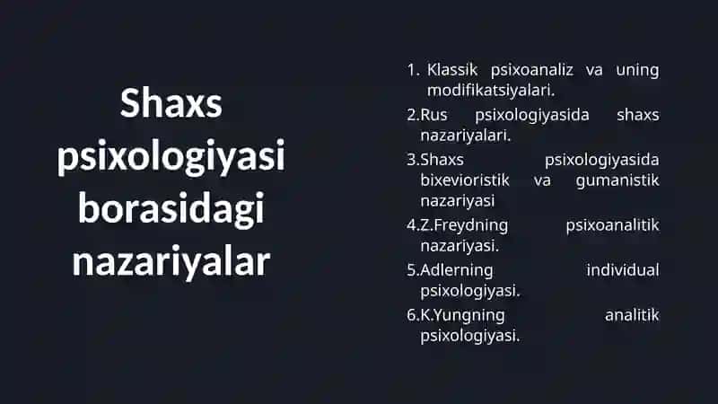 Shaxs psixologiyasi 2