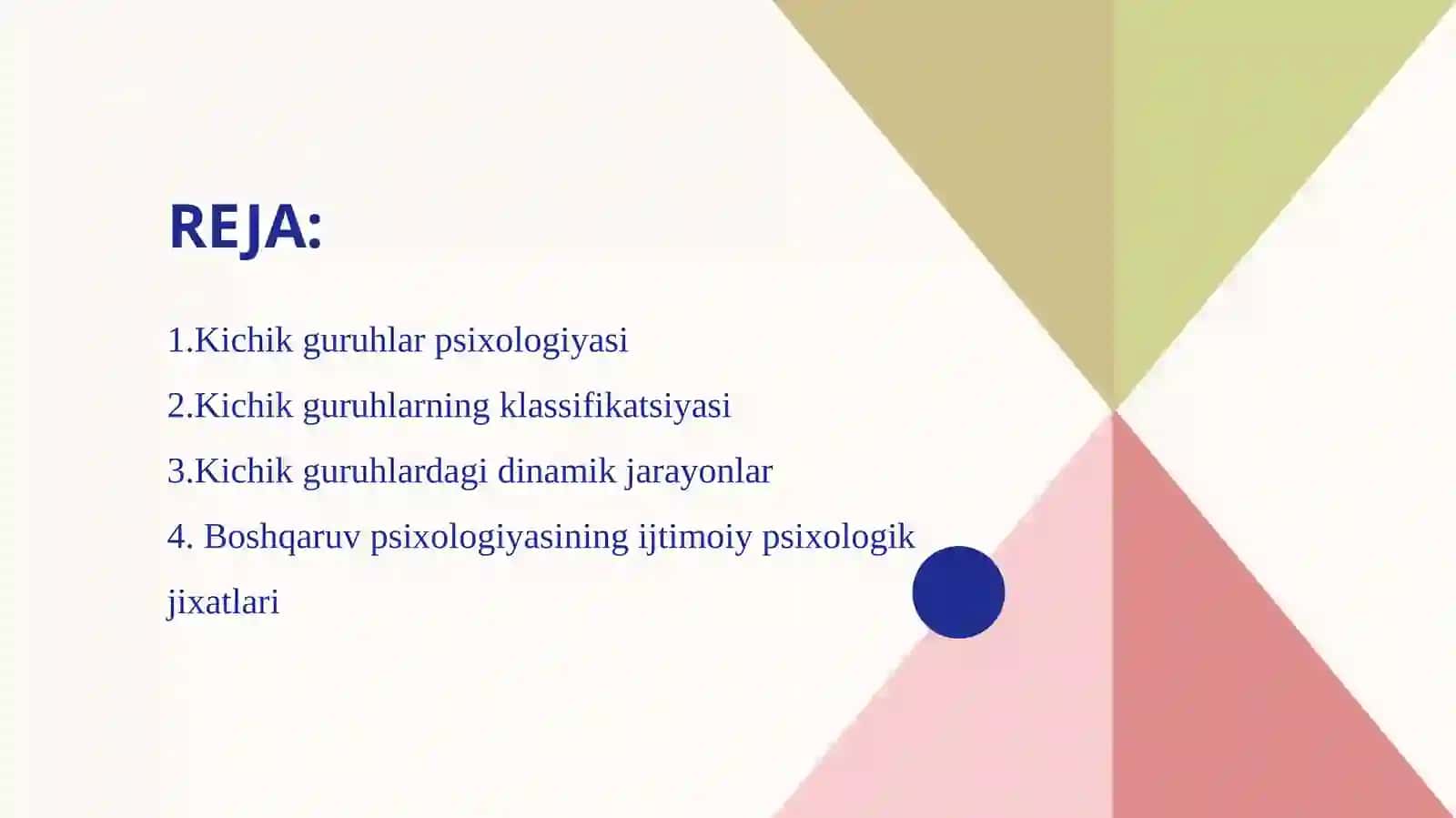 Kichik guruhlarni ijtimoiy psixologiyasi 2