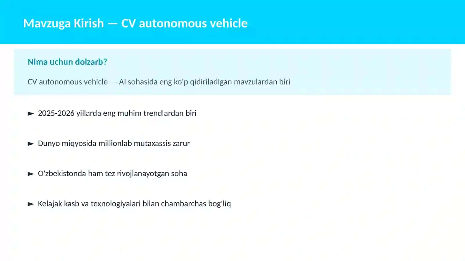 CV autonomous vehicle 2
