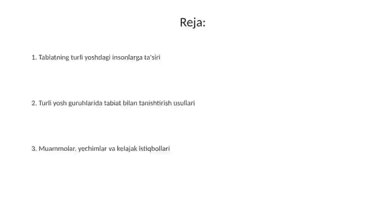 Tabiat bilan tanishtirishning ahamiyati 2