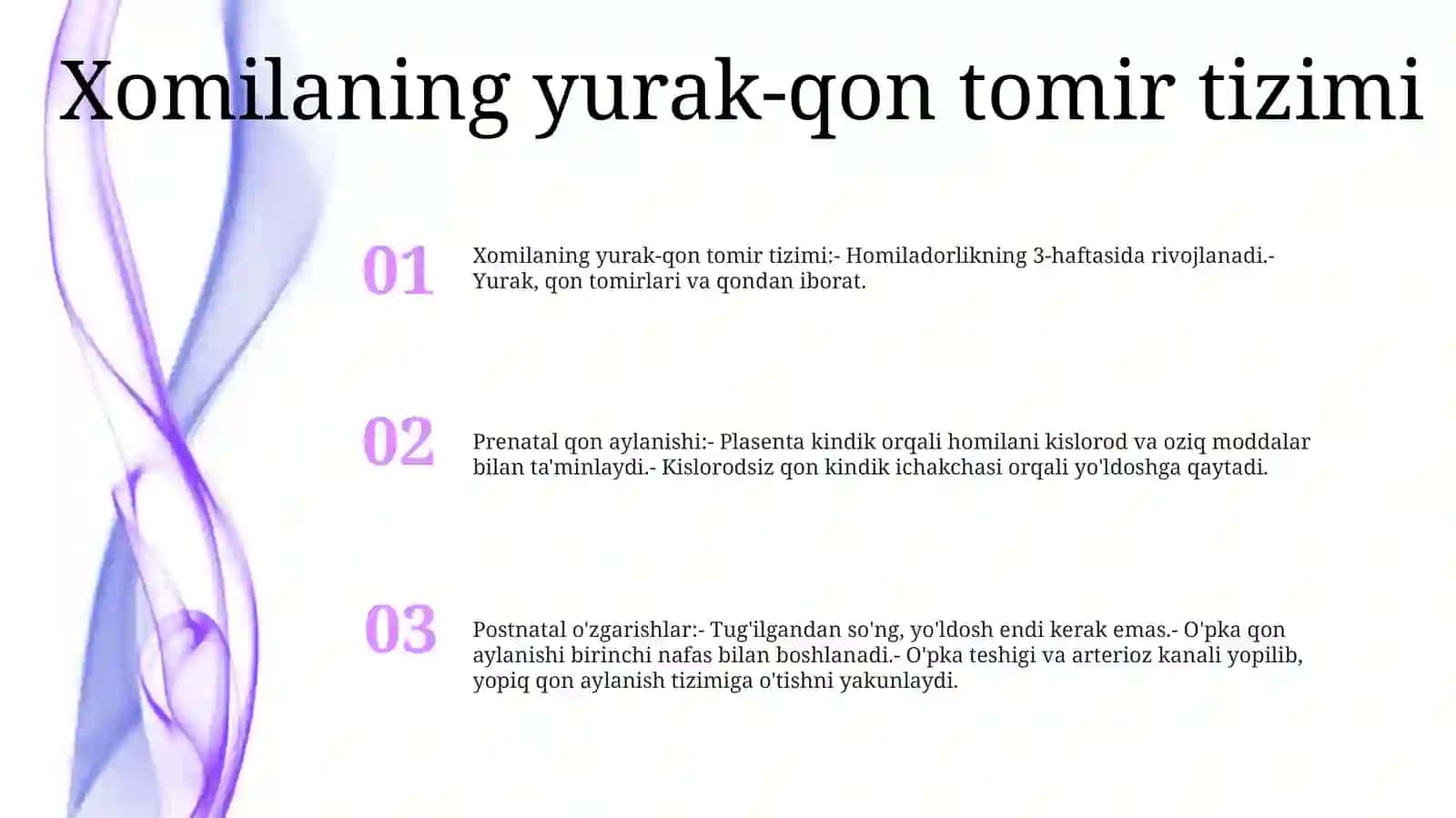 Homilada Qon Aylanishi 2