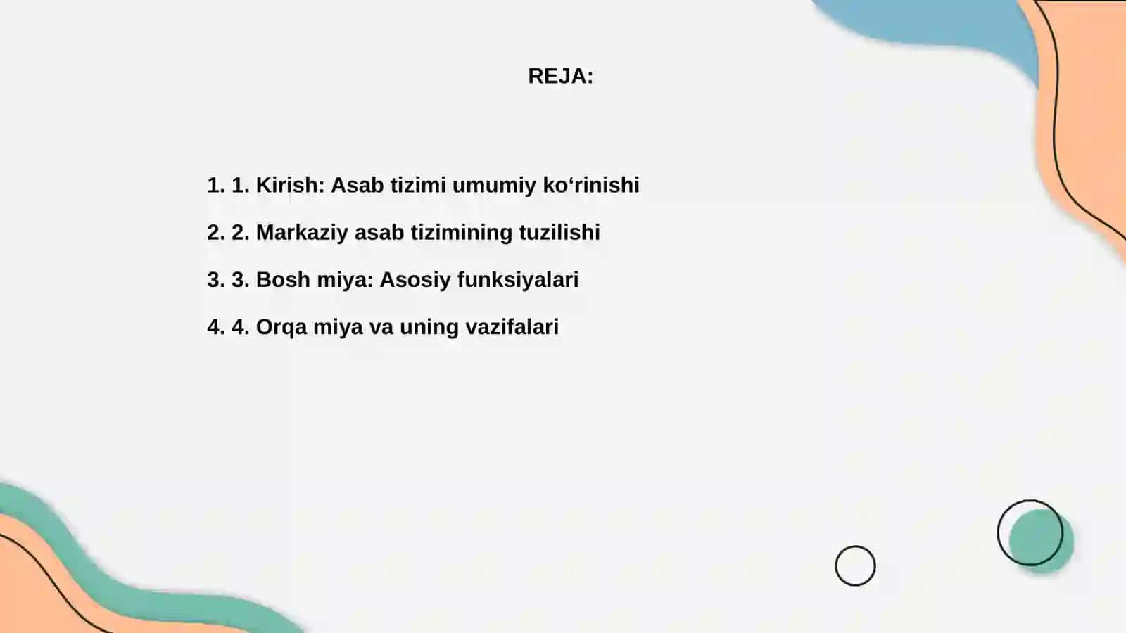 Asab tizimi oliy bo'limlarining vazifalari 2