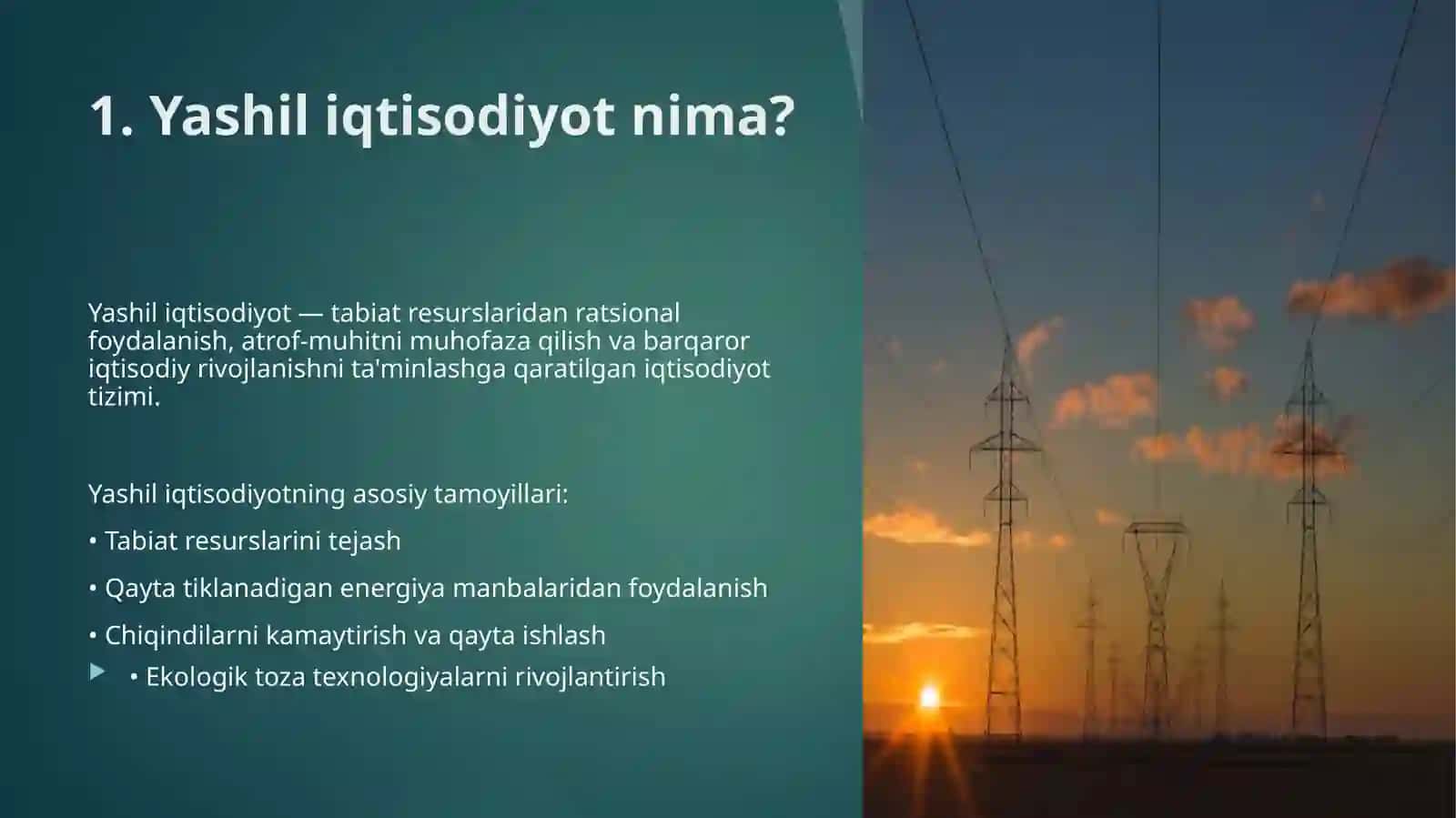 YASHIL IQTISODIYOT TAQDIMOTI 2