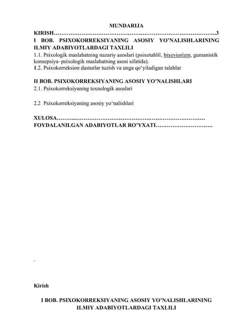 Psixokorreksiyanning asosiy yònalishlari 2