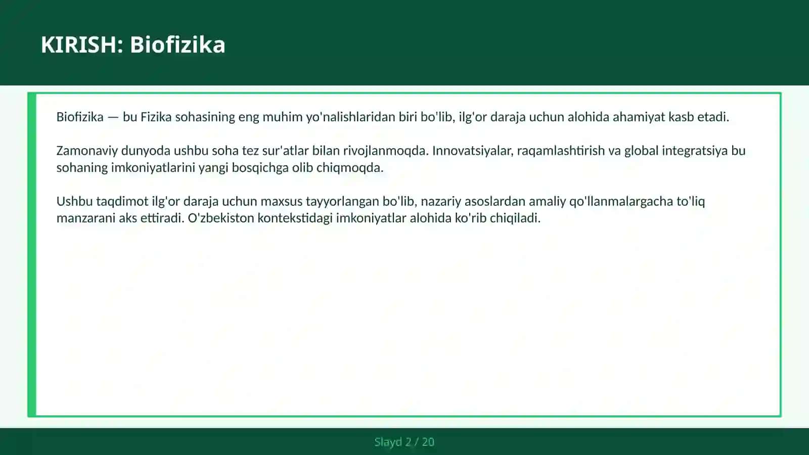 BIOFIZIKA 2