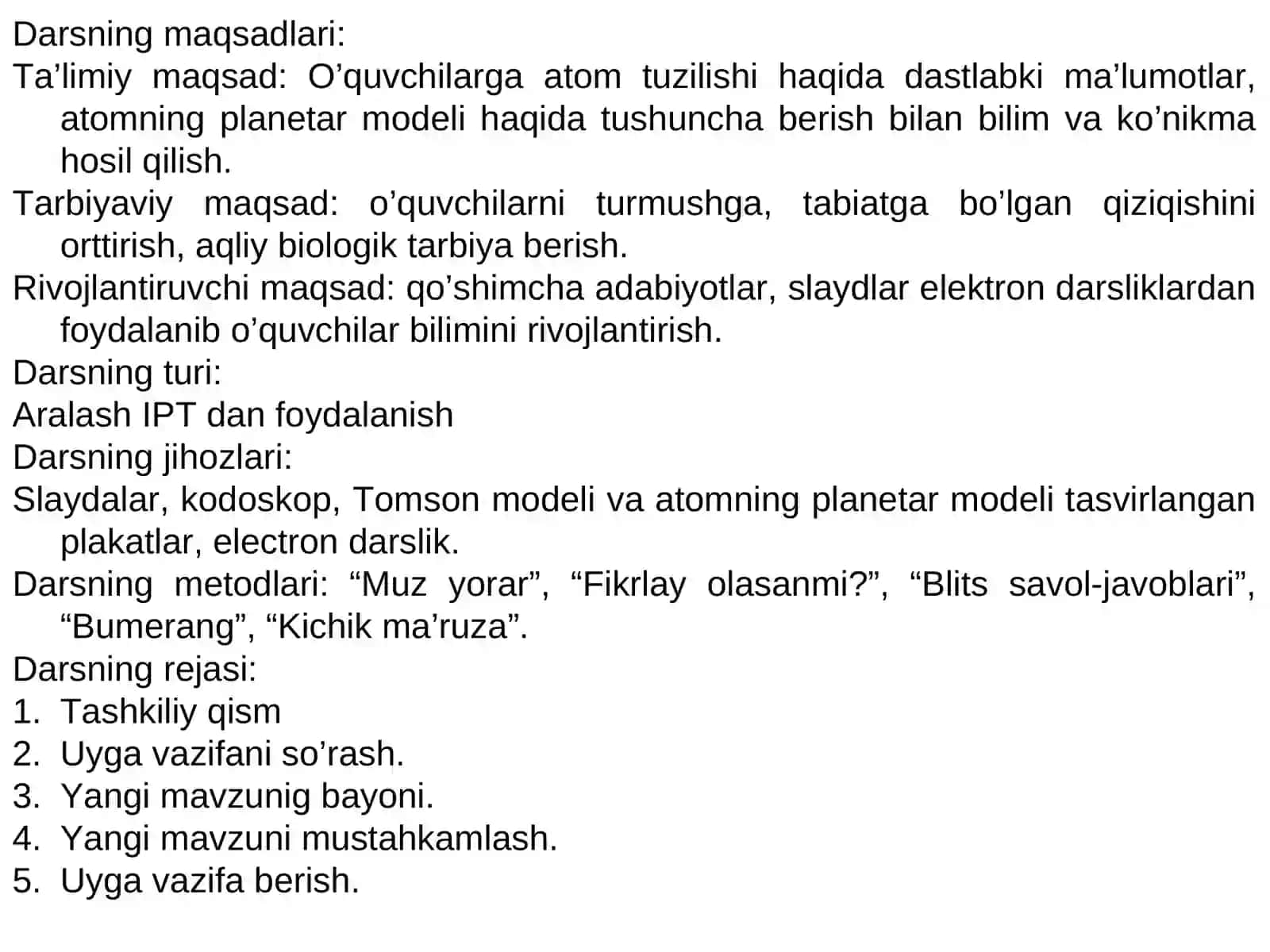 Atom tuzilishi haqida tushuncha 2