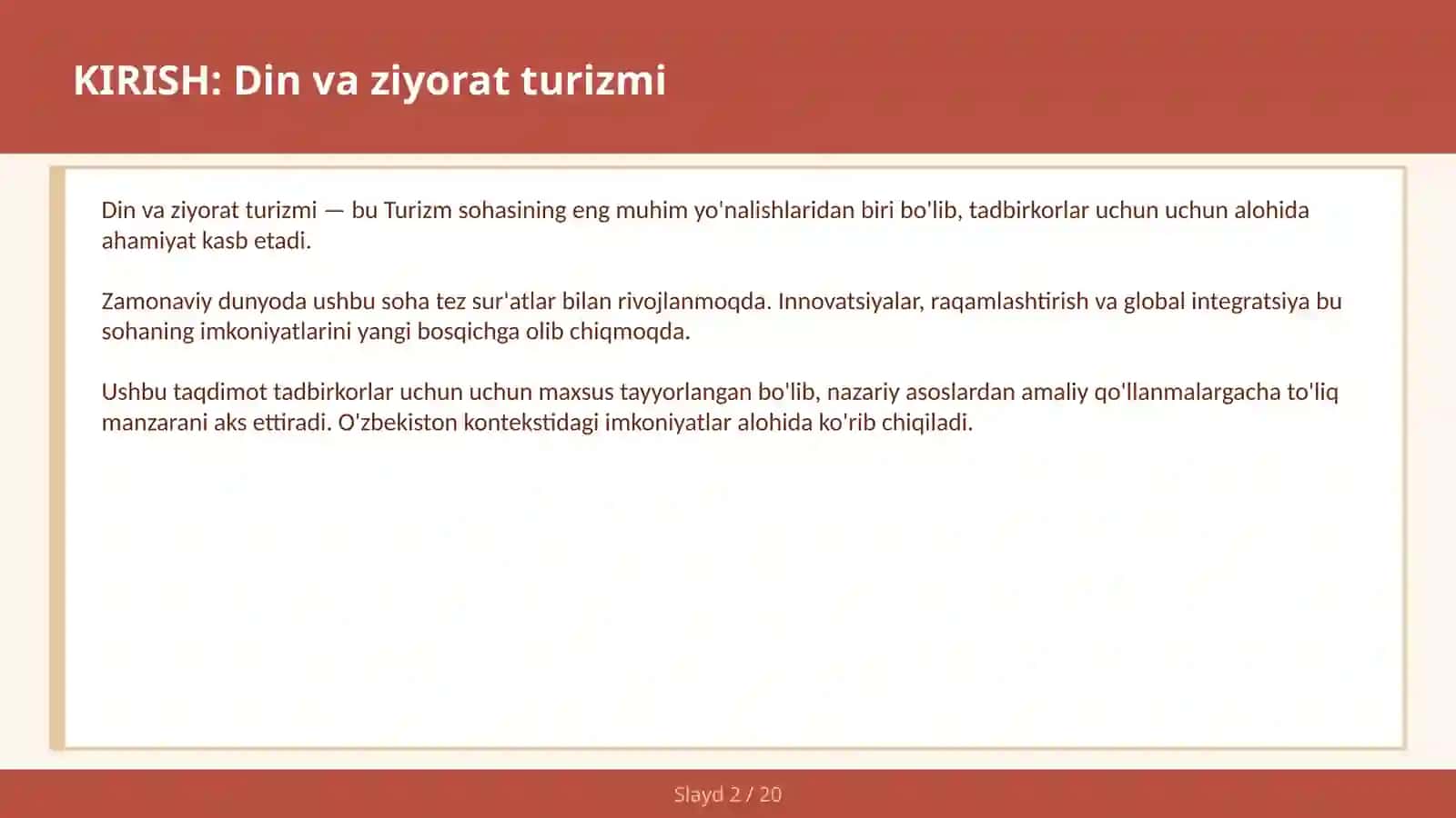DIN VA ZIYORAT TURIZMI 2