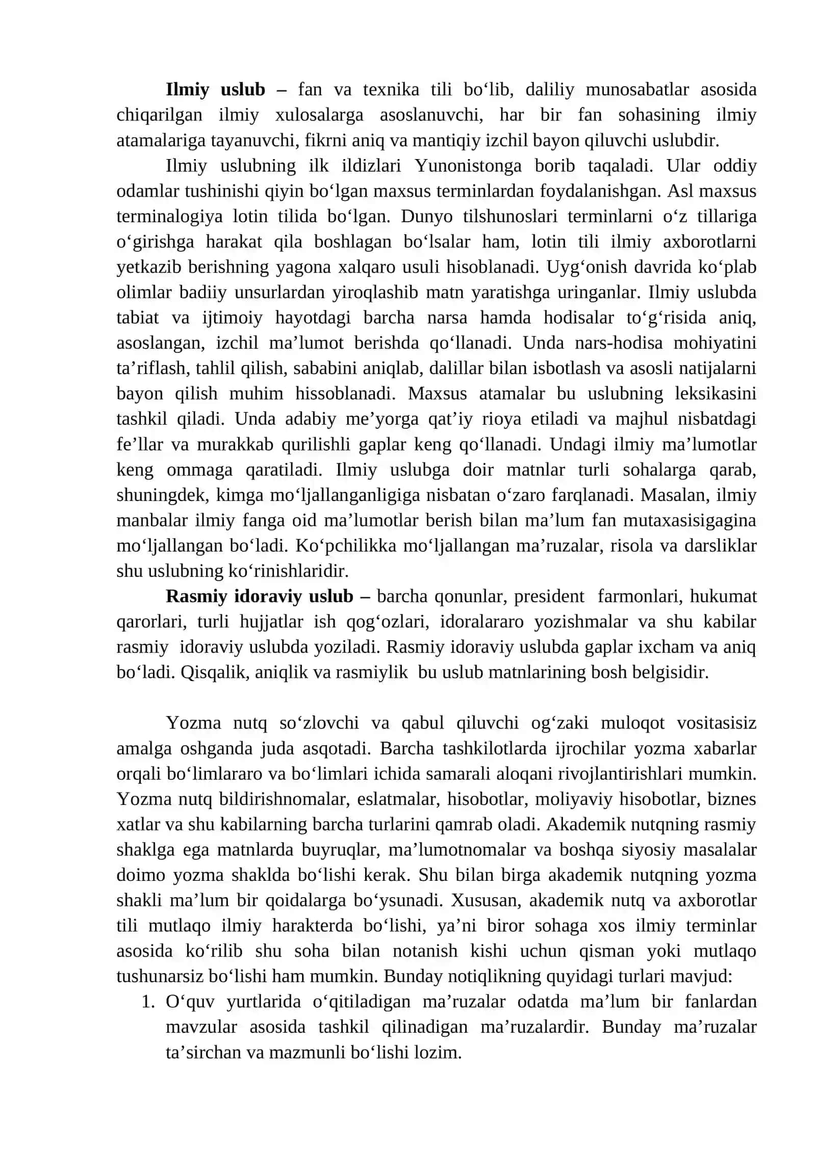 Akademik nutq. Ilmiy uslubning xususiyatlari 2