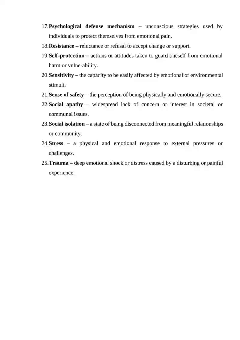 Glossary: “What makes people stop caring?” 2