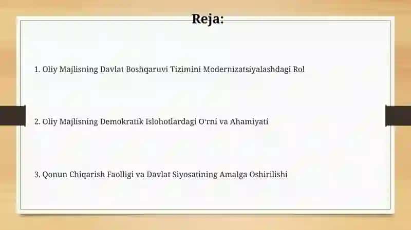 Oliy Majlisning Rol va Ahamiyati 2