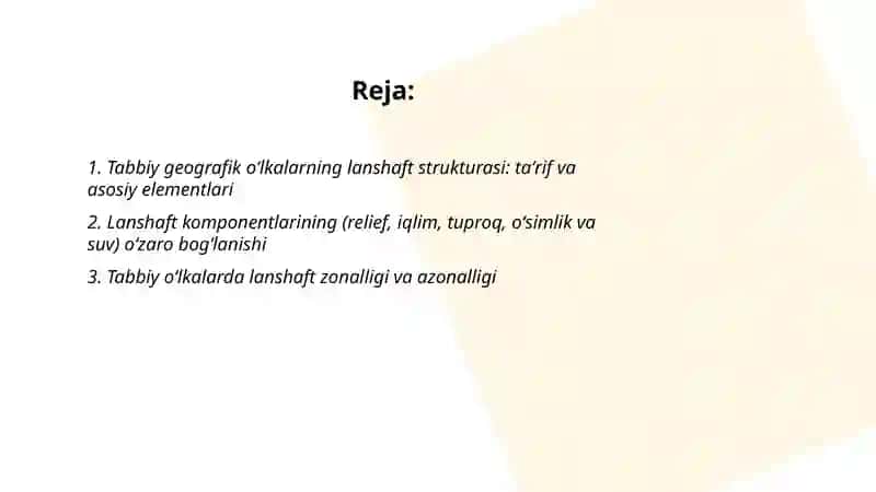 Tabbiy geografik oʻlkalarning lanshaft sturkturasi 2
