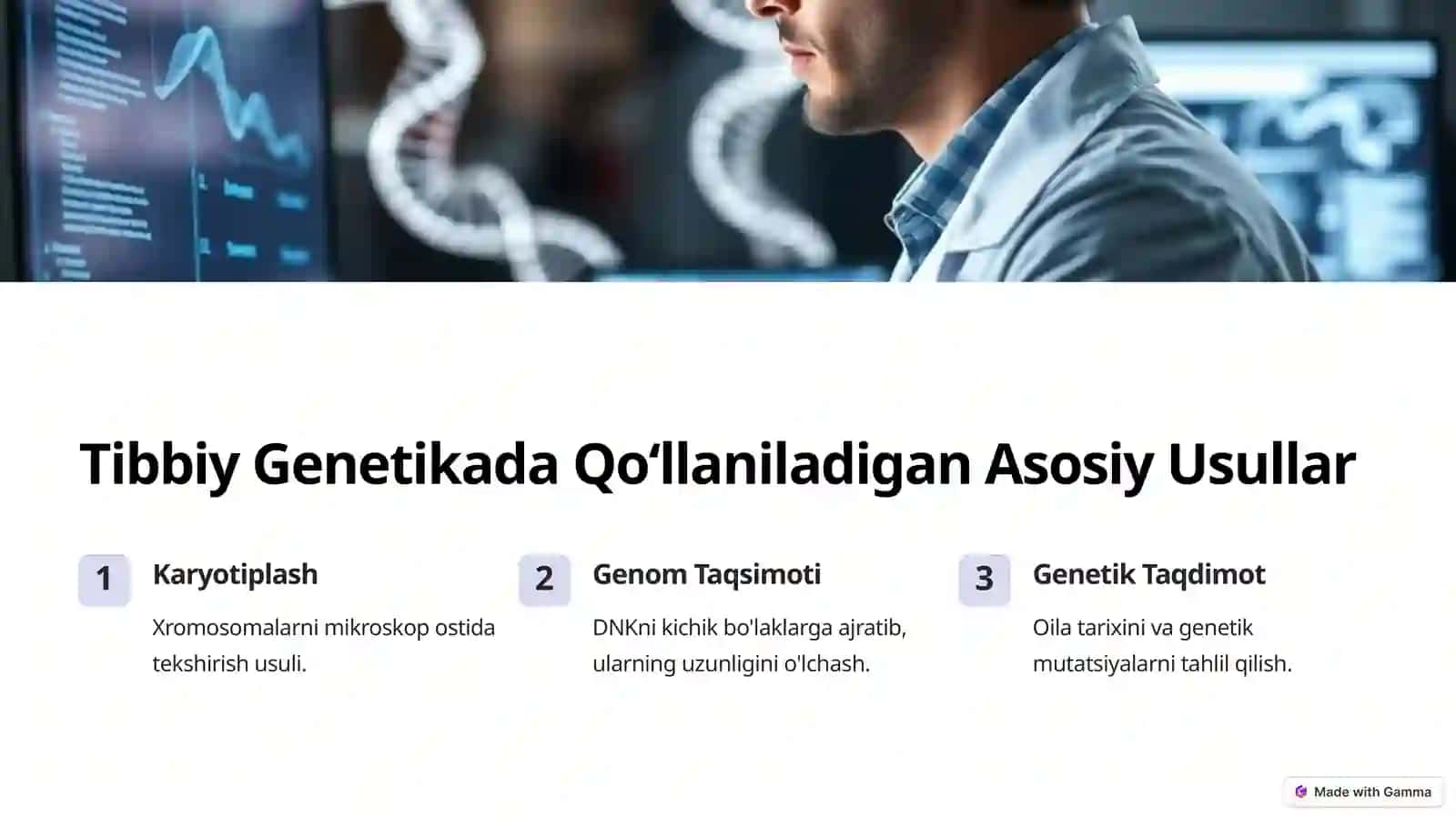 Tibbiy Genetikada Yangi Zamonaviy Tekshirtirish Usullari 2