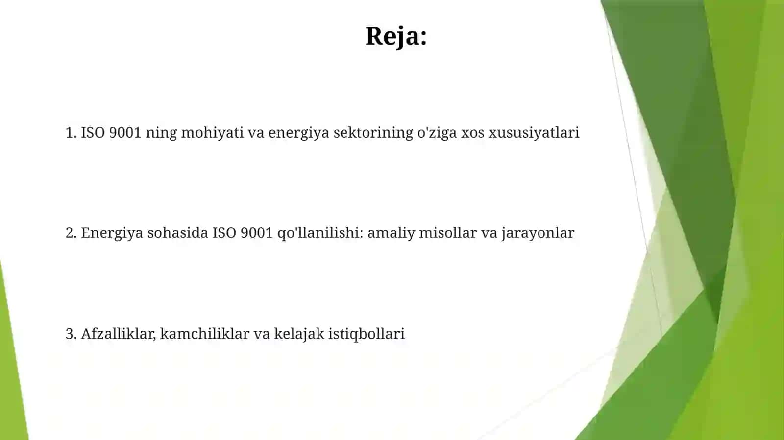 ISO 9001 ning energetika sohasida qo‘llanilishi 2