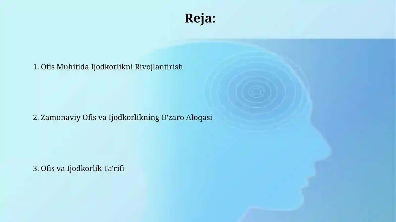 Iroda va kireativlik aniqlash 2