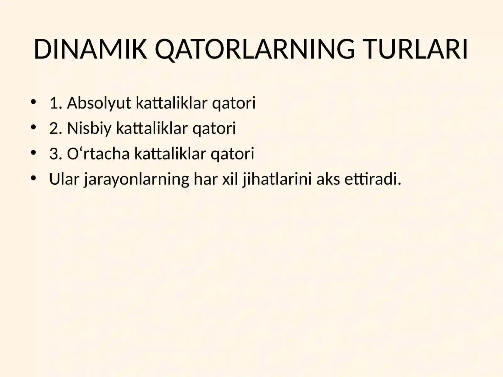 DINAMIK QATORLAR HAQIDA TUSHUNCHA 2