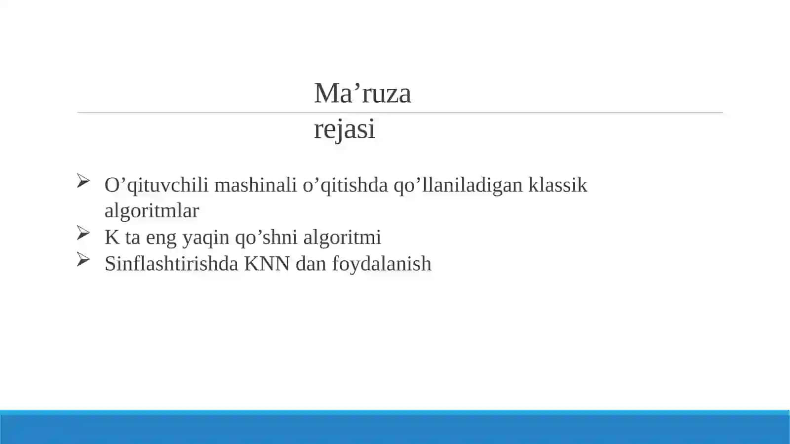 K-Nearest Neighbor(K ta eng yaqin qo’shni algoritmi) 2
