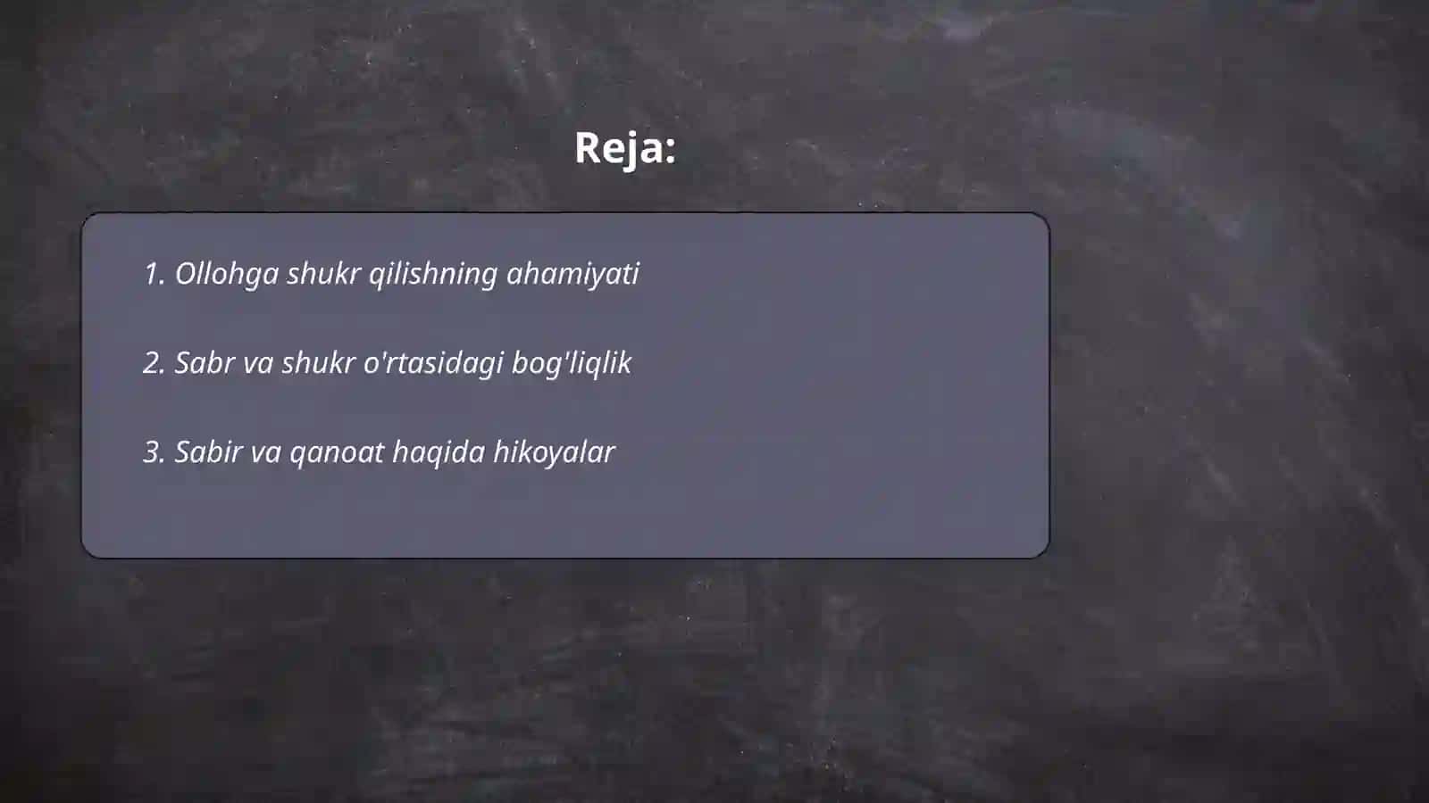 Sabir va Qanoat 2