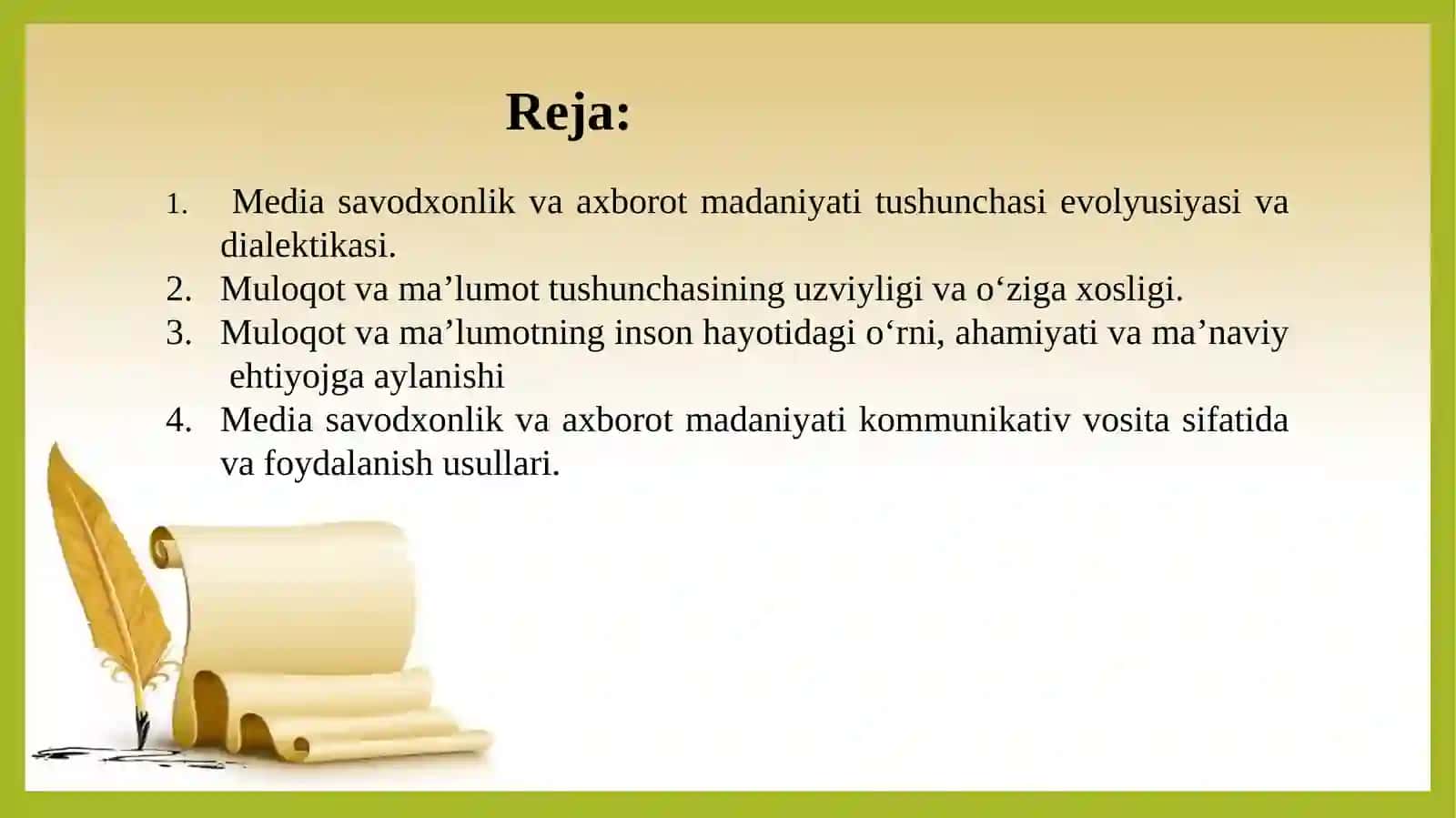 Mediasavodxonlik va axborot madaniyati 2