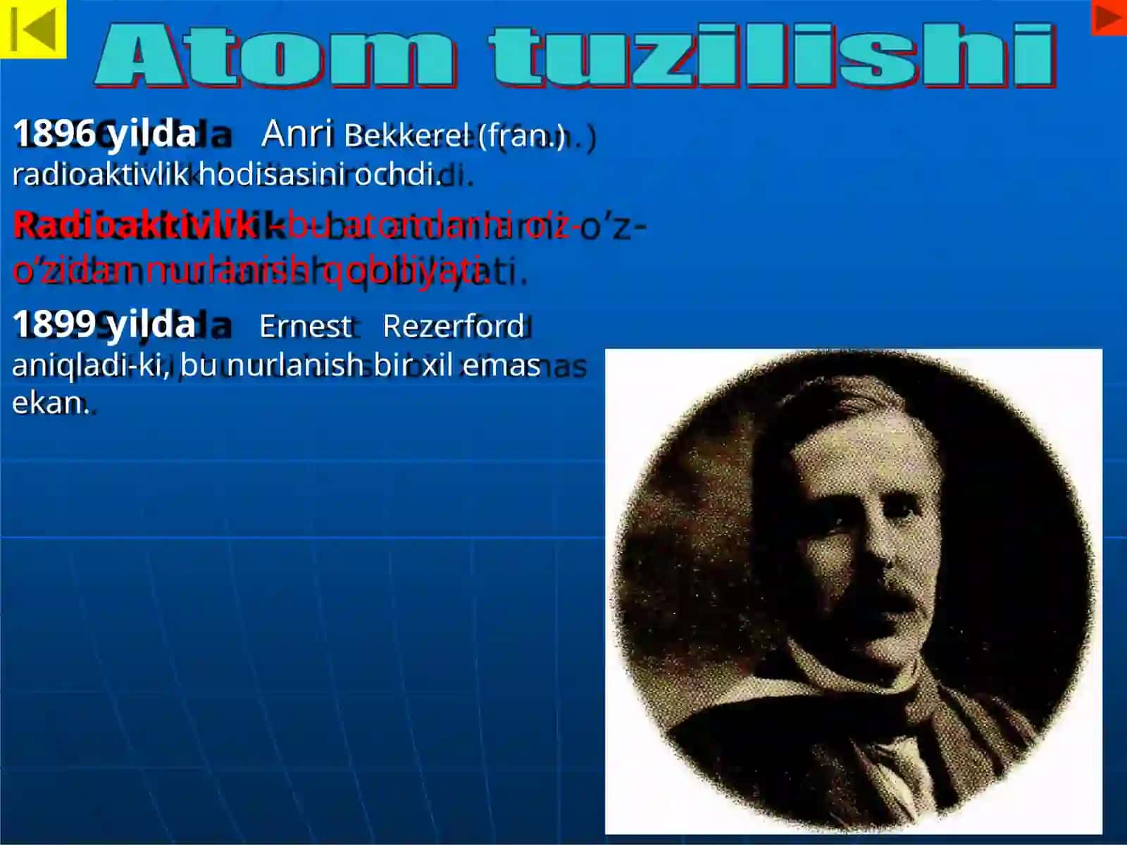 Atomning tuzilishi va Rezerford tajribalari 2