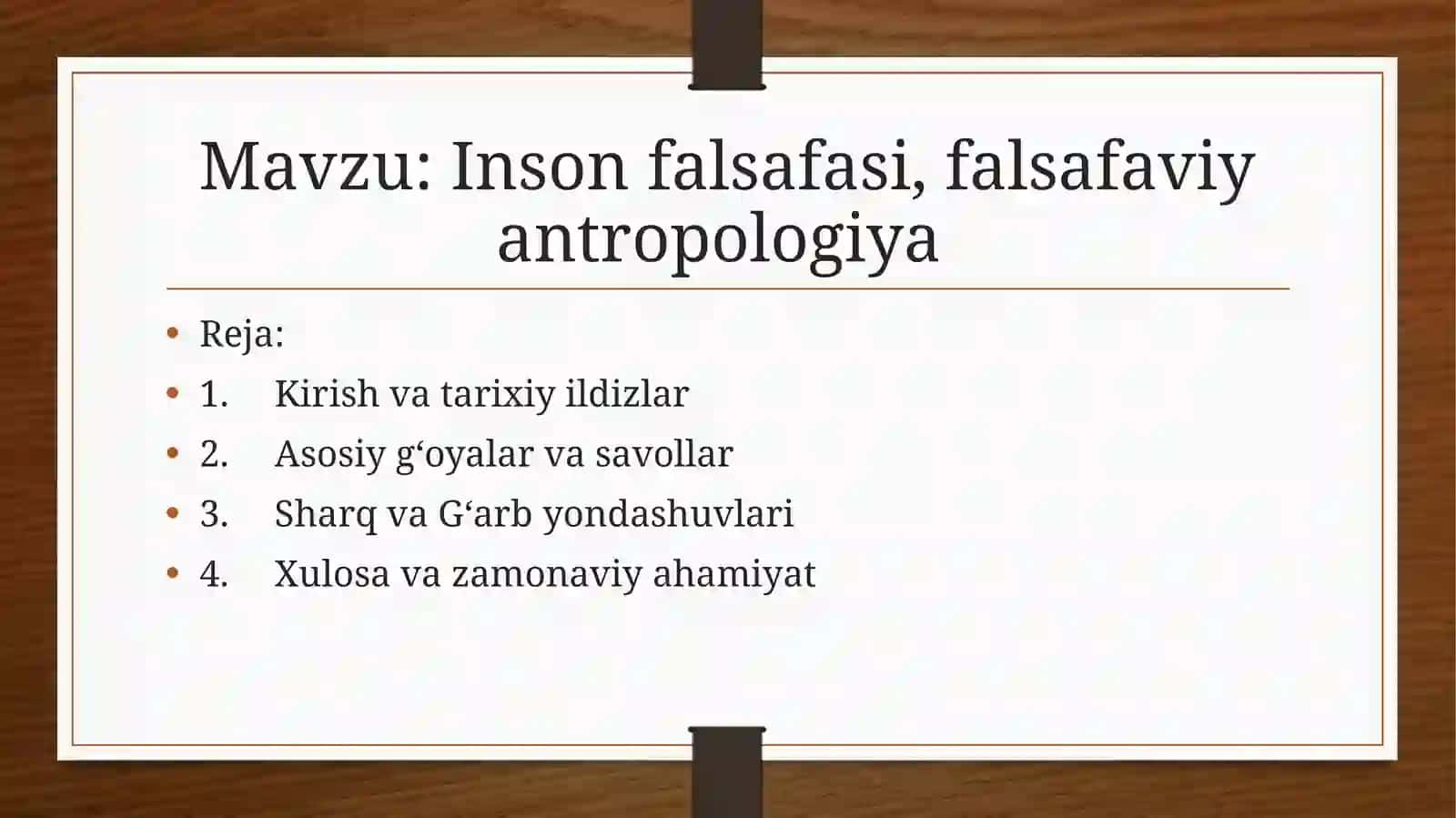 Inson falsafasi, falsafaviy antropologiya 2