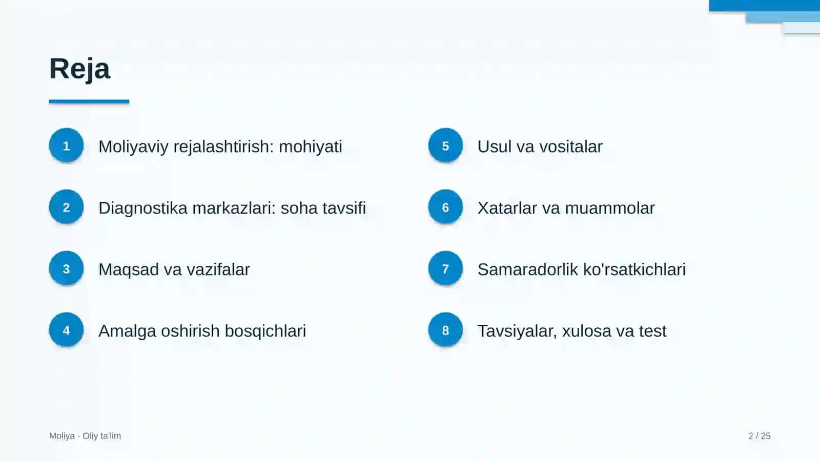 Moliyaviy rejalashtirish 2