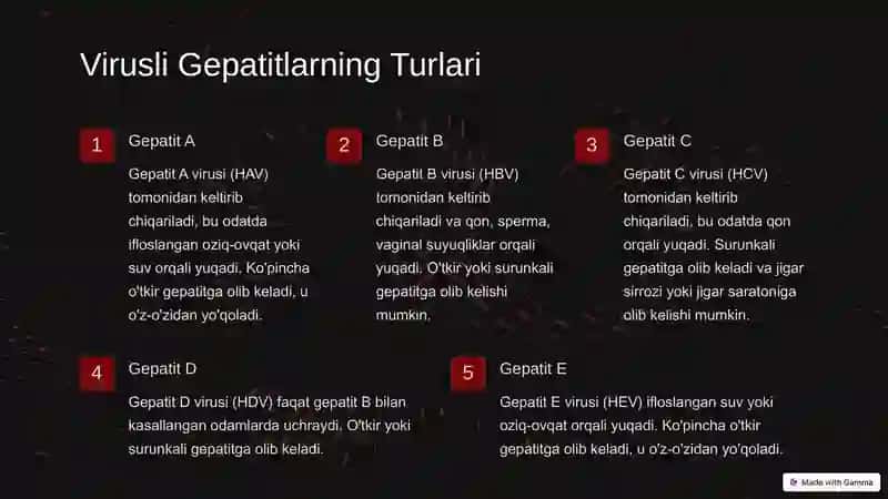 Virusli Gepatitlar Epidemiologiyasi va Profilaktikasi 2