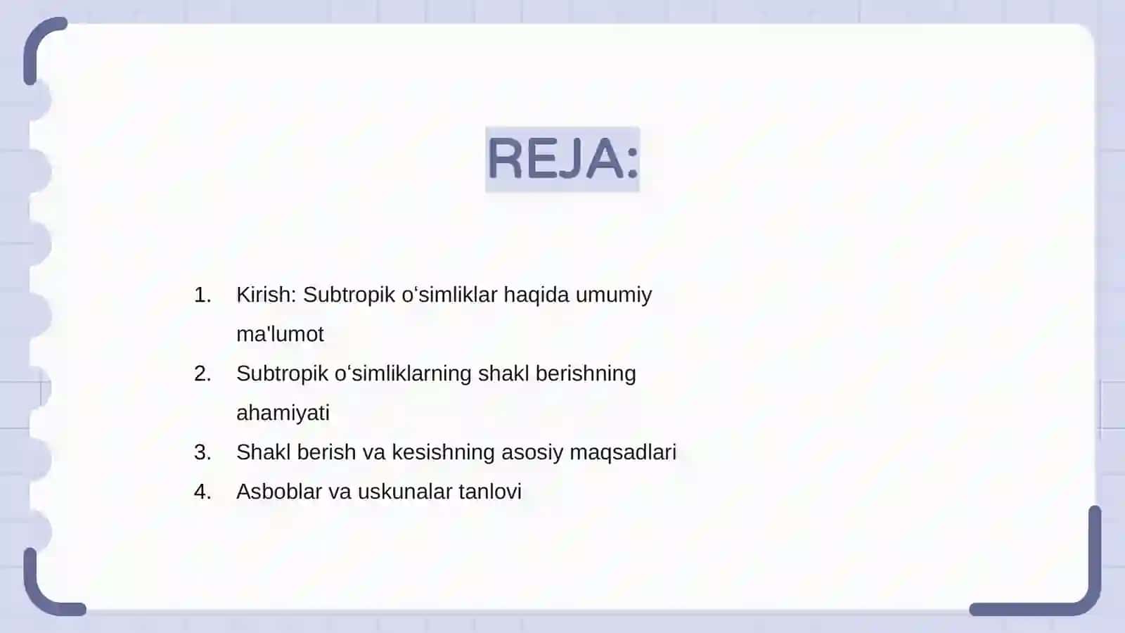 Subtropik oʻsimliklarga shakl berish va kesish 2