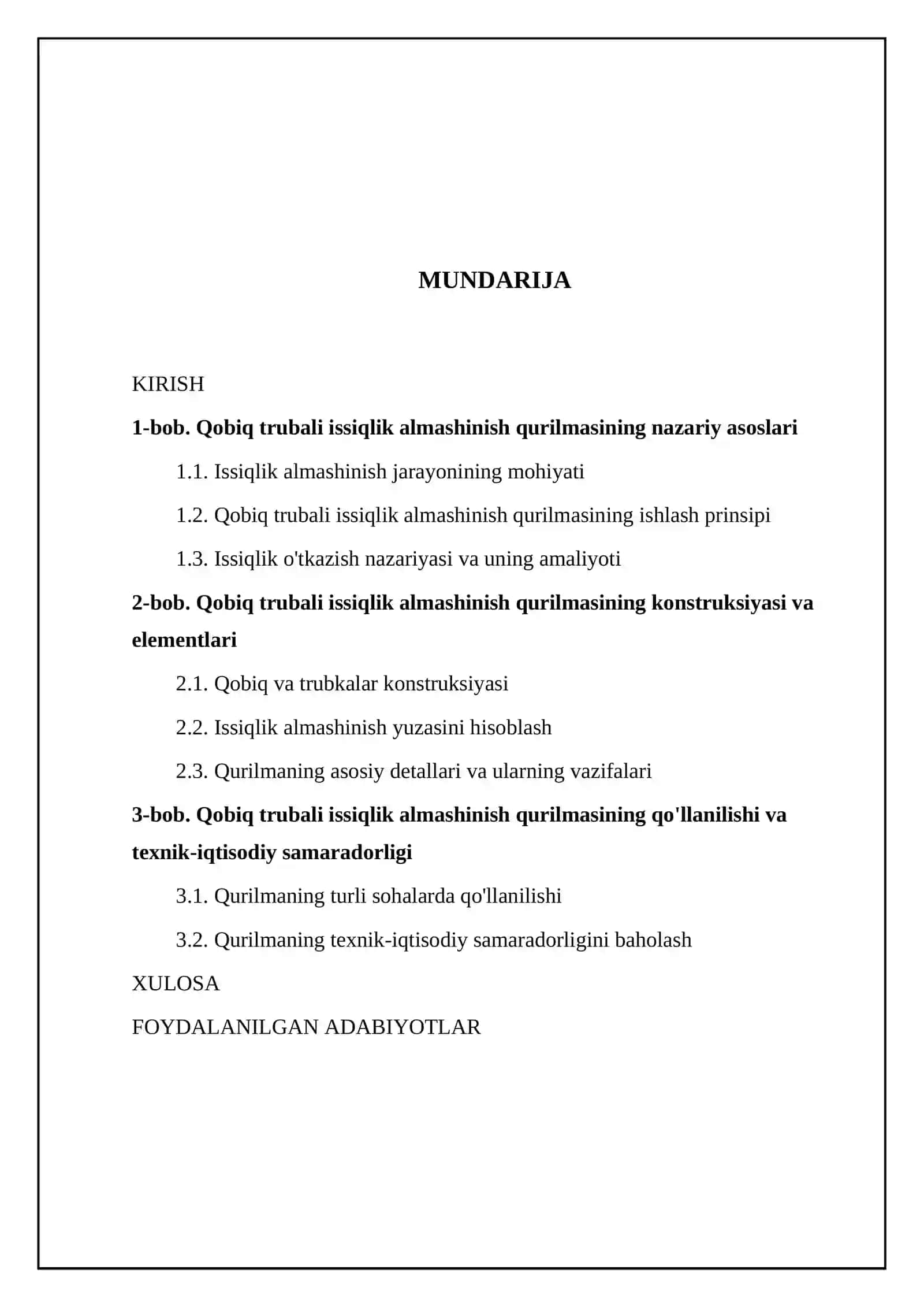 Qobiq trubali issiqlik almashinish qurilmasi 2