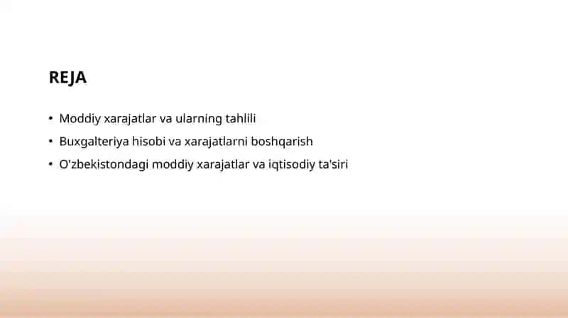 MODDIY XARAJATLAR HISOBI 2