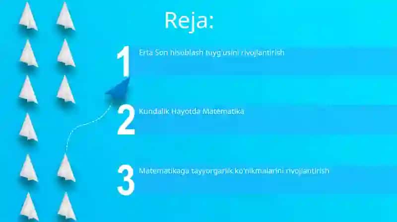 Matematikaga tayyorgarlik ko'nikmalarini rivojlantirish 2