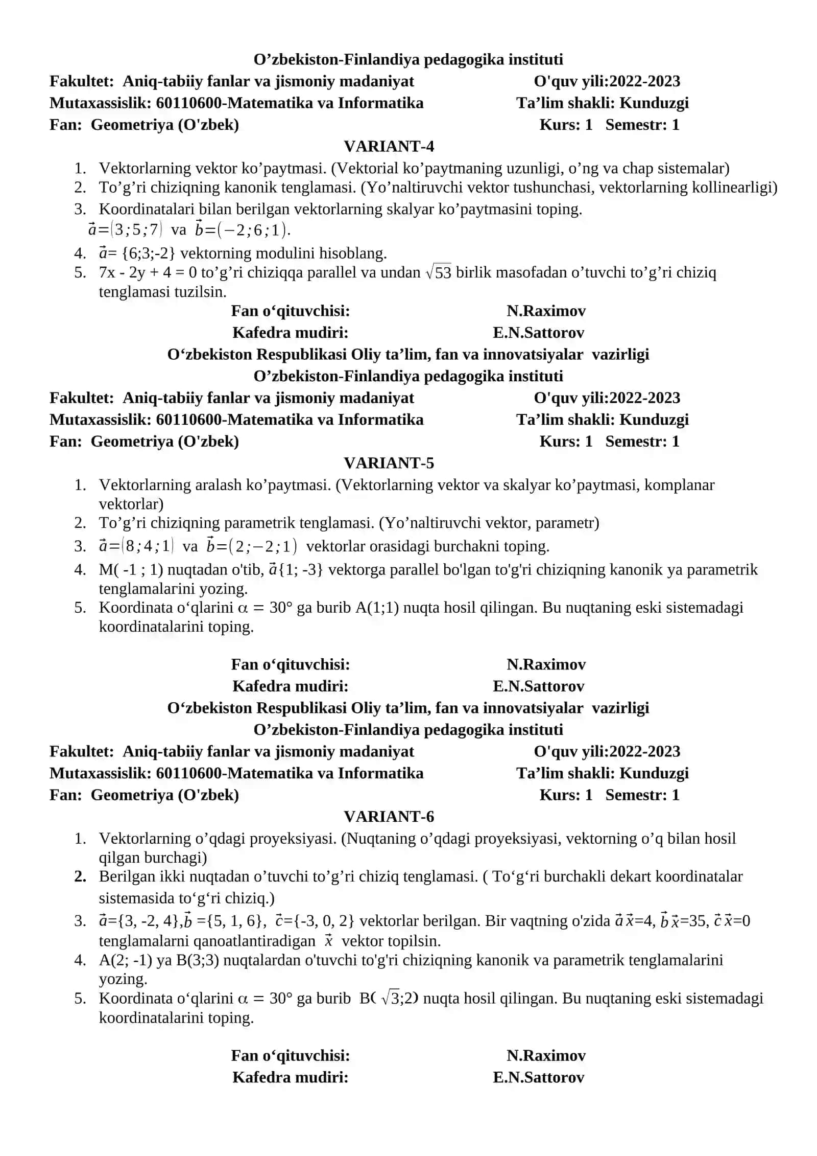 Geometriya (O'zbek) 2