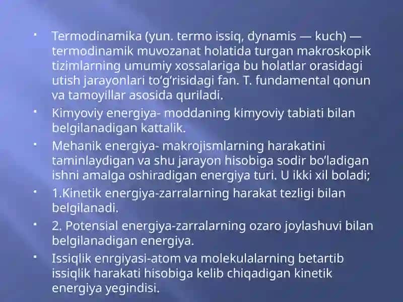 Kimyoviy termodinamika. 2