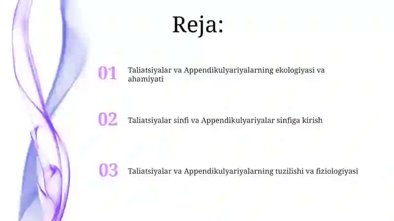 Sallplar va Appendikulyariyalar sinfi 2