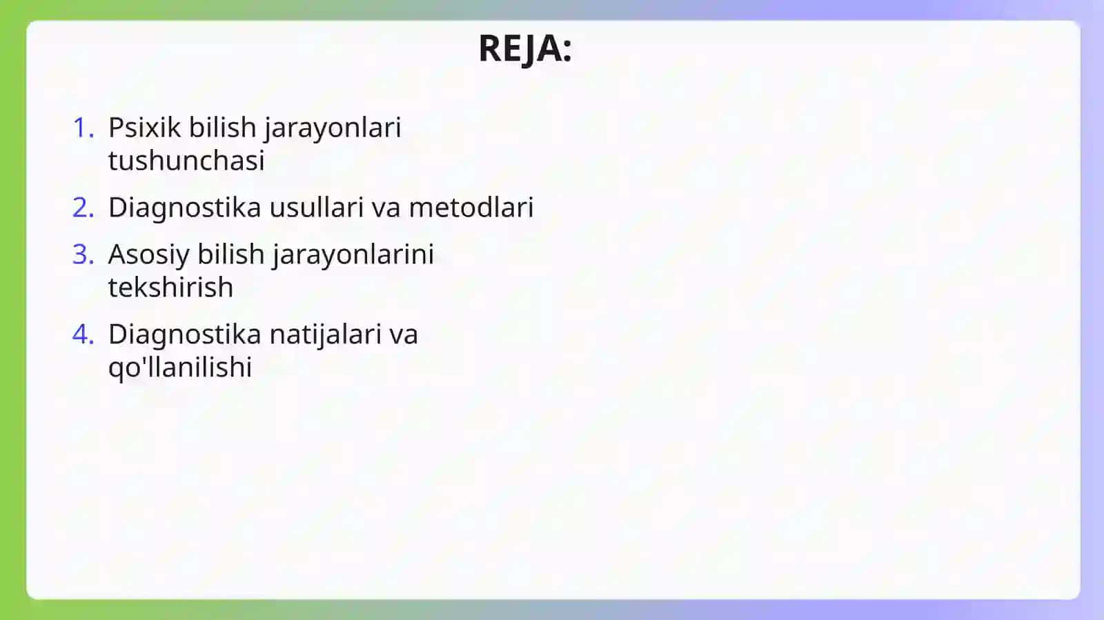 Psixik Bilish Jarayonlari Diagnostikasi 2