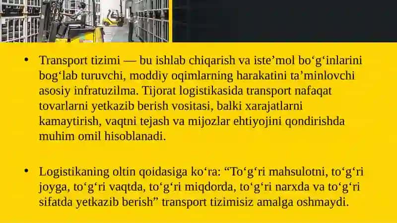 Transport tizimlari 2