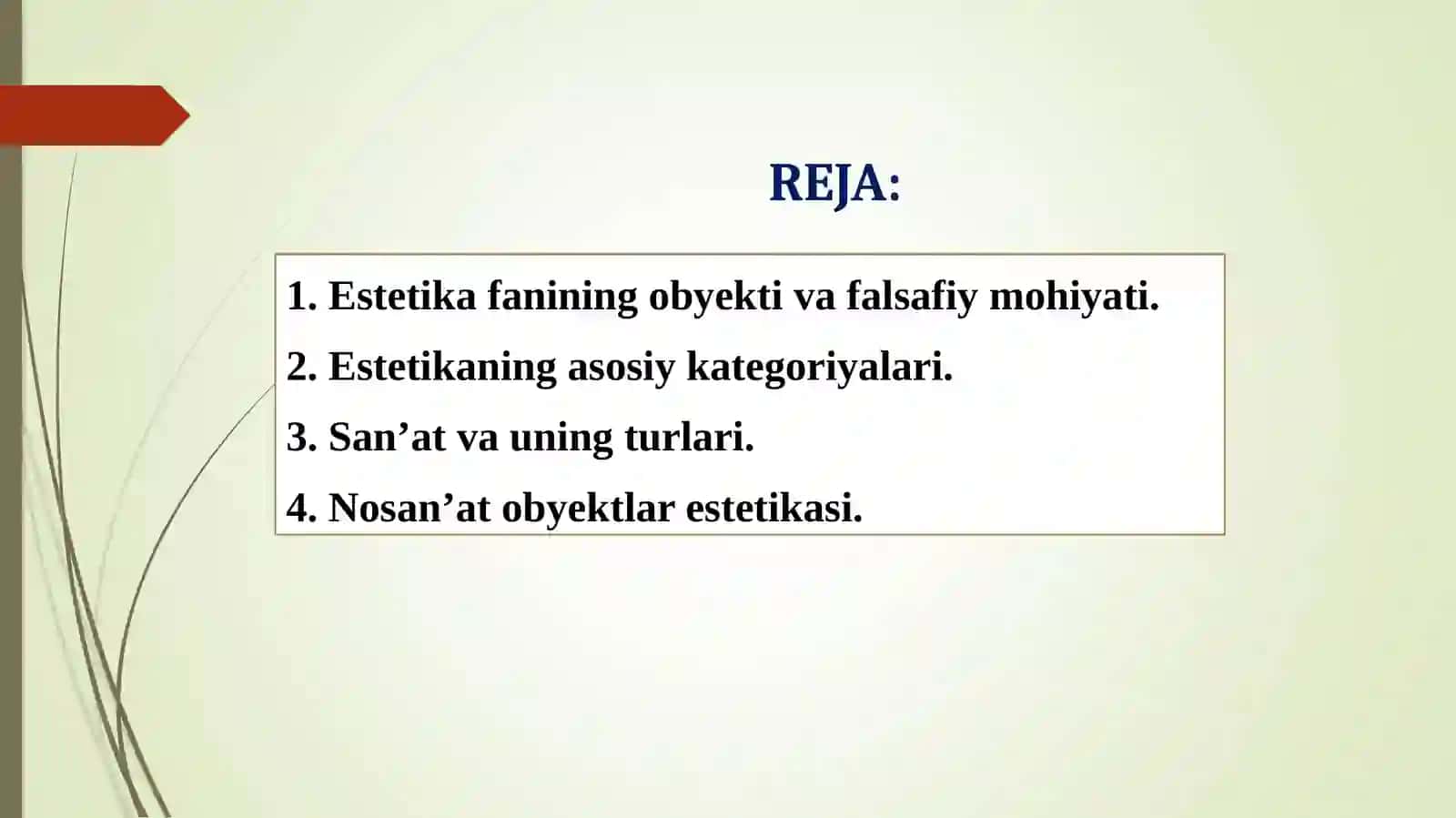 Nafosat falsafasi (ESTETIKA) 2