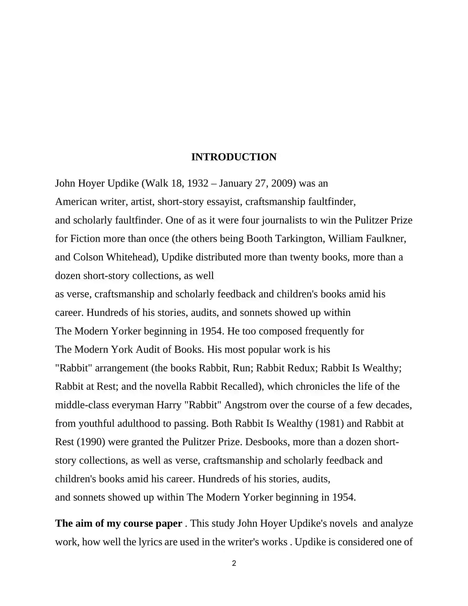 “THE RIGHT WAY AND THE GOOD WAY” IN JOHN UPDIKE’S AND WORK “RABBIT ANGSTROM: A TETRALOGY” 2