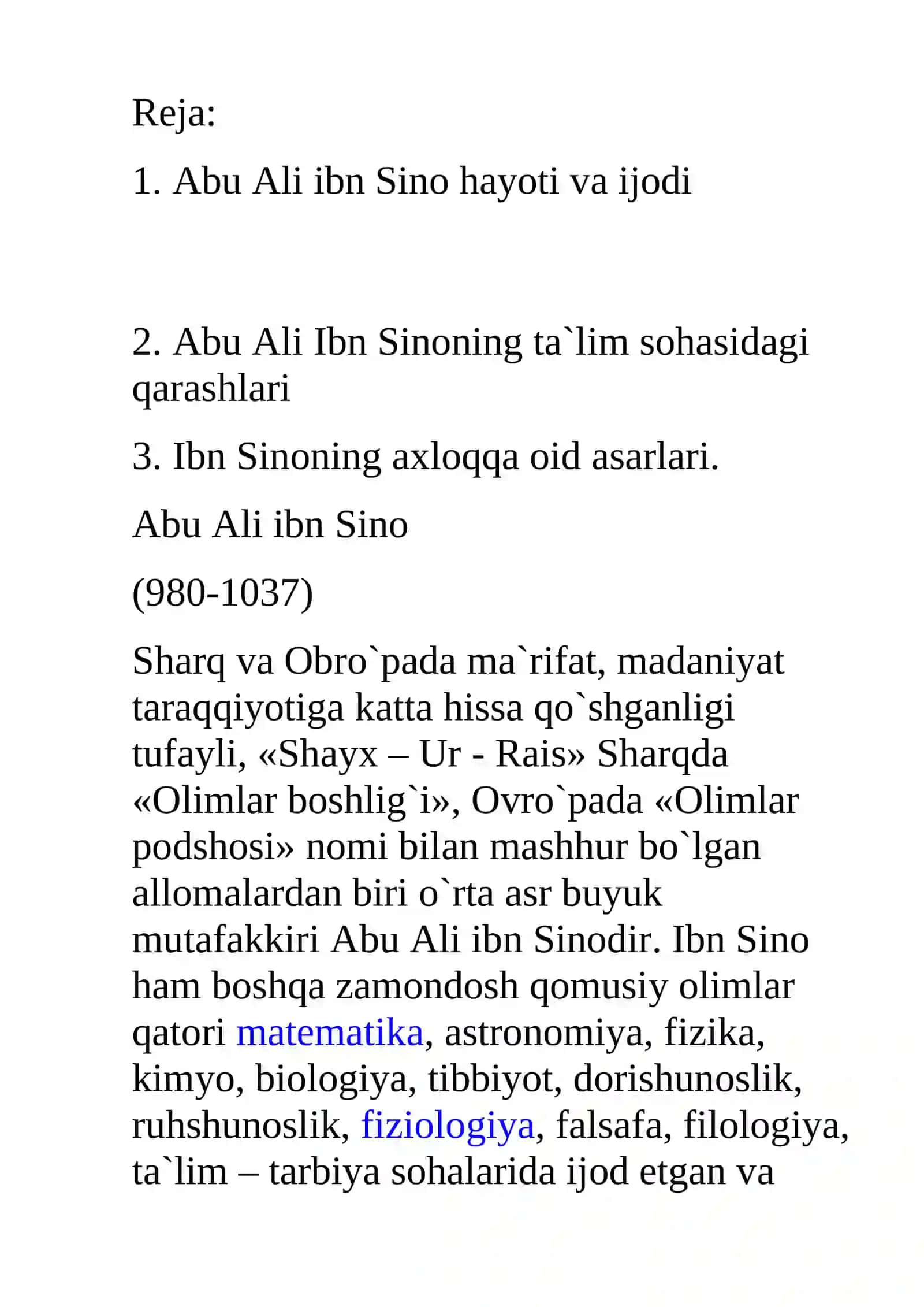 IBN SINO HAYOTI VA IJODI 2