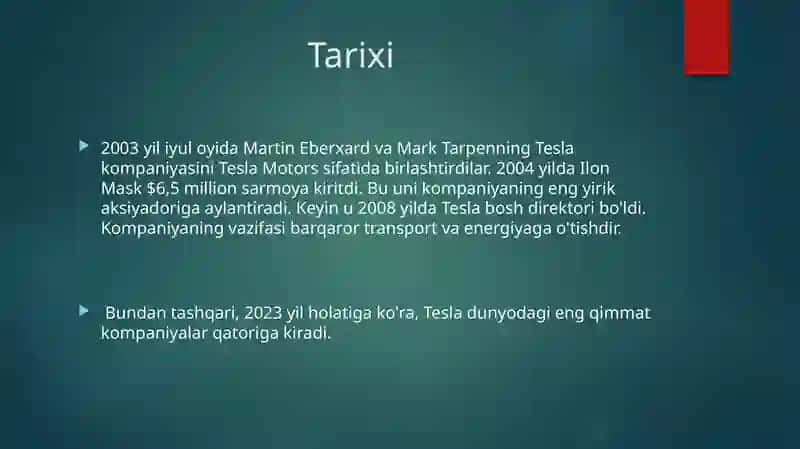 Tesla SWOT tahlili 2
