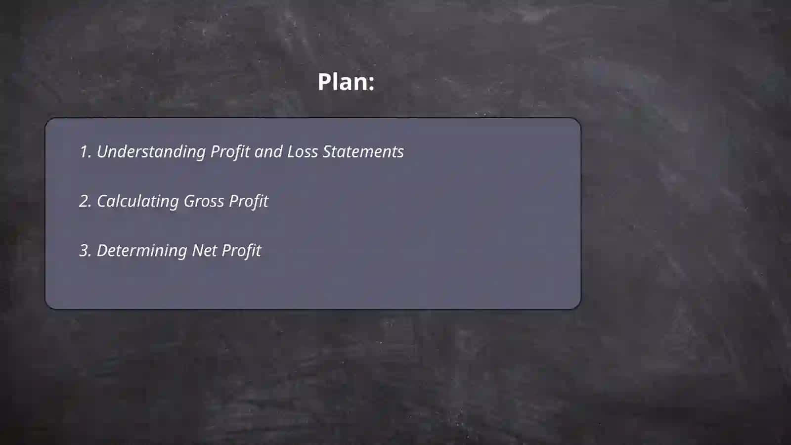 Profit and Loss Statements 2