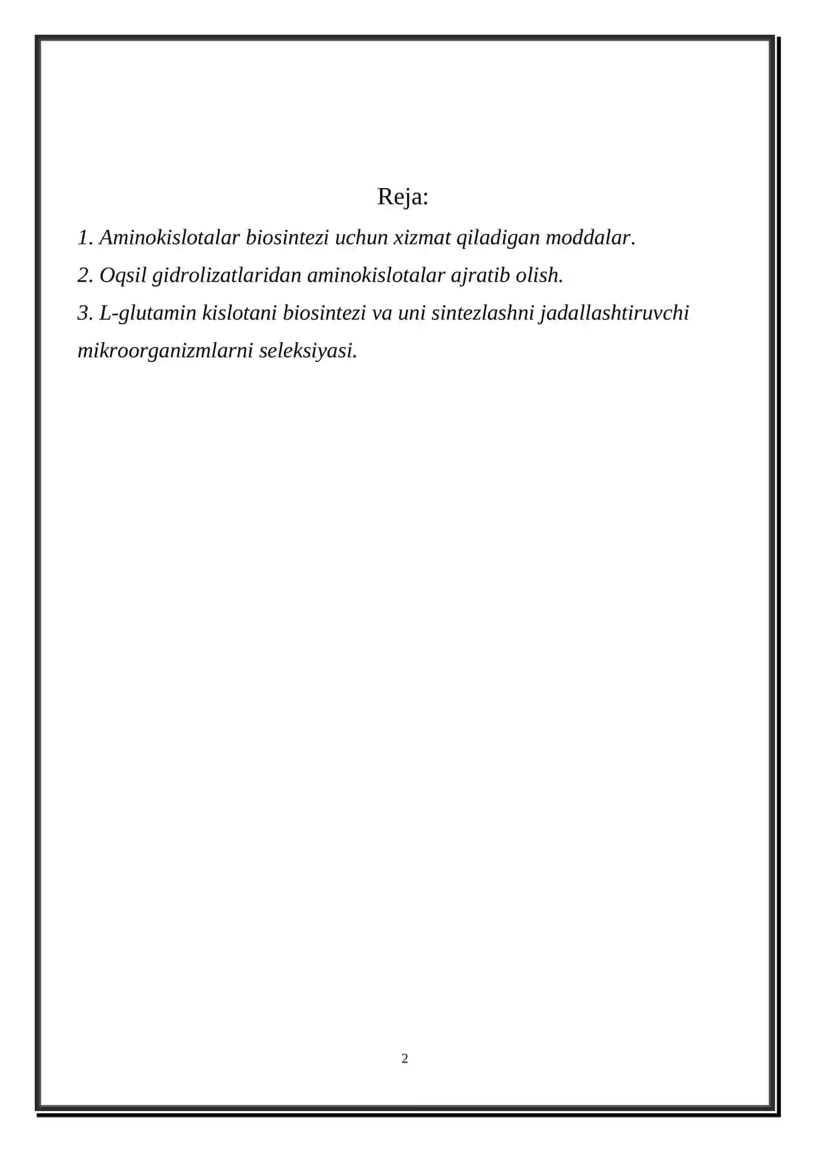 AMINOKISLOTALAR BIOSINTEZI TEXNOLOGIYASI 2