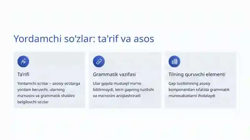 Yordamchi soʻzlarning grammatik xususiyatlari 2